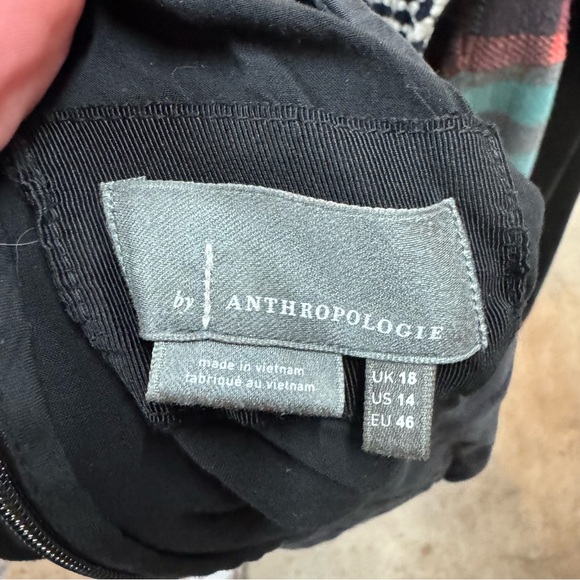 Anthropologie Mixed Up Mini Dress black size 14 100% viscose women’s - Picture 4 of 5